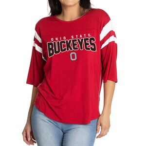 Flying Colors Apparel Women's Scarlet Ohio State Buckeyes Abigail Jersey Size L